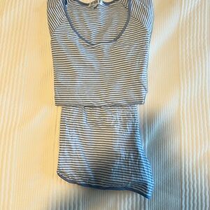 Blue and White Striped Top